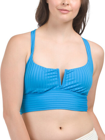 TJMAXX Refresh Rib Vwire Crop Racer Back For Women, Spandex/Polyester