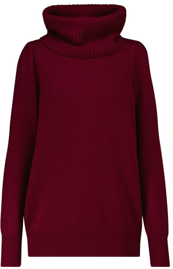 red cashmere turtleneck