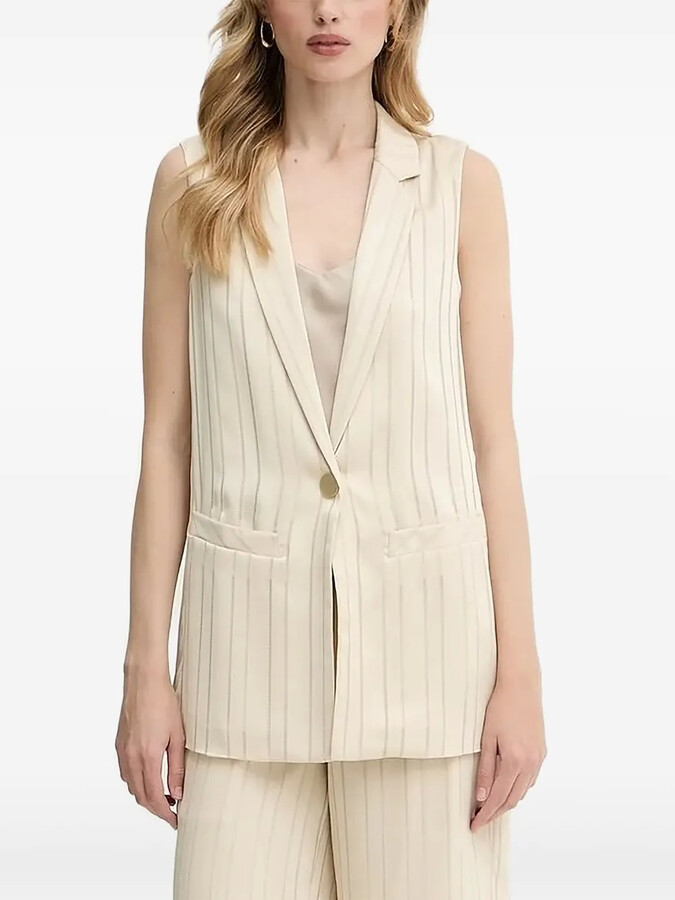 Armani Exchange Pinstripe Sleeveless Waistcoat