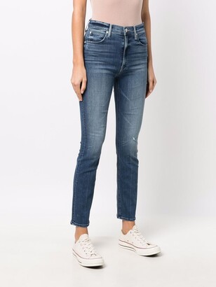 Mother Light-Wash Fitted Jeans