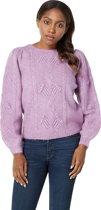 Hatley Blooming Cable Sweater Women's Clothing Faded Port : LG, Acrylic/Nylon/Spandex