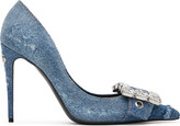 Thumbnail for your product : Dolce & Gabbana Blue Patchwork Denim Heels