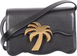 ショルダーバッグ・ポシェット PALM ANGELS Embellished Suede Palm Beach Crossbody Bag Palm Angels Palm Beach Mini Bag | Black | FARFETCH JO
