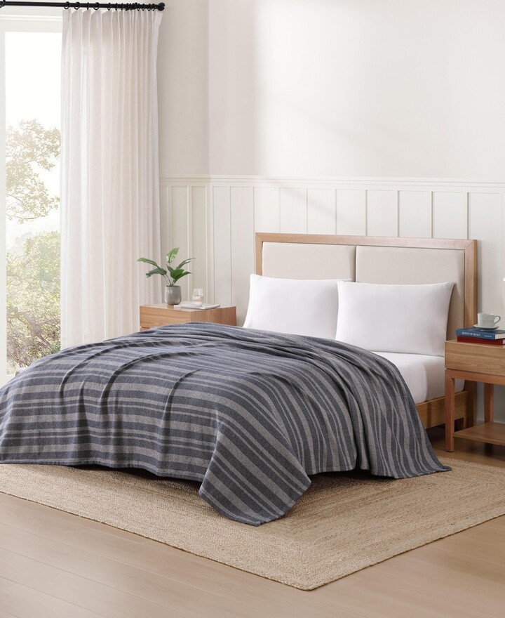 Tommy Hilfiger Harbor Stripe Cotton Yarn Dyed Blanket King