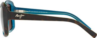 Maui Jim Orchid Polarized Sunglasses , 735 - TORTOISE BLUE/BRONZE MIRROR POLAR
