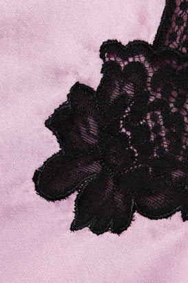 Fleur Du Mal James Lace-trimmed Silk-blend Satin Camisole - Lilac