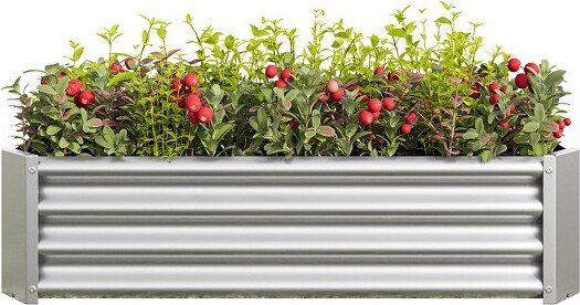Garvee Raised Garden Bed, Rectangle Outdoor Planter Box, Multi-purpose Backyard Patio Planter Raised Beds For Flowers, Fruits Green