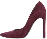 Thumbnail for your product : Stuart Weitzman Suede Pointed-Toe Pumps
