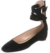 Thumbnail for your product : Valentino Suede Ankle Strap Flats Black Suede Ankle Strap Flats