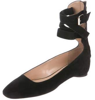 Valentino Suede Ankle Strap Flats Black Suede Ankle Strap Flats