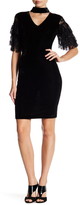 Thumbnail for your product : Alexia Admor Tiered Lace Sleeve Velvet Sheath Dress