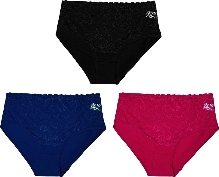 Trifolium Women Sexy High Waist French Knickers Lace Panties Stretchy