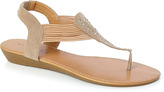 Thumbnail for your product : Nude Sparkle Toe Post Low Wedge Sandals