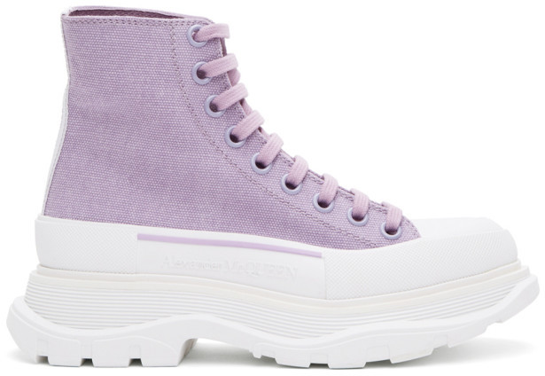 purple platform sneakers