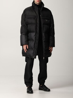 Prada down jacket in quilted and padded technical fabric with logo -  ShopStyle Outerwear