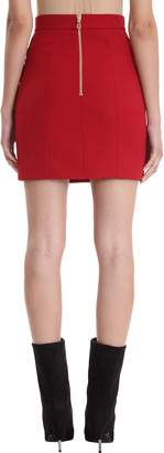 Balmain Wool Fall Front Mini-skirt