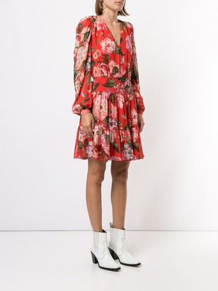 Ingie Paris Floral Long-Sleeve Shift Dress
