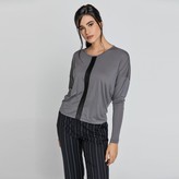 Thumbnail for your product : Dark Grey Top With Faux Leather Detail