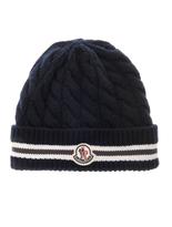 Thumbnail for your product : Moncler Cable-knit wool-blend beanie