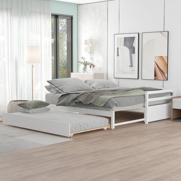 EDWINRAY Twin or Double Simple Design Twin Daybed with Trundle,Modern ...