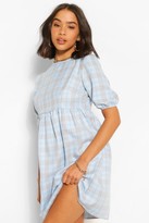 Thumbnail for your product : boohoo Check Short Sleeve Smock Dress