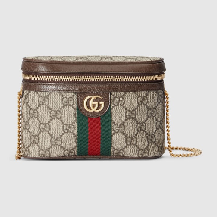 Ophidia GG small belt bag in beige and ebony Supreme