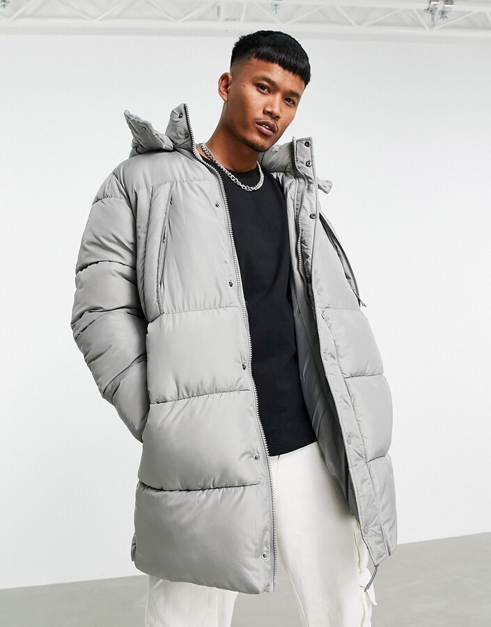 mens grey bubble jacket