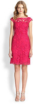 Thumbnail for your product : Monique Lhuillier ML Cap-Sleeve Lace Dress