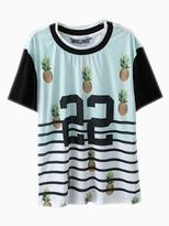 Thumbnail for your product : Choies Blue 22 Pineapple Print T-shirt