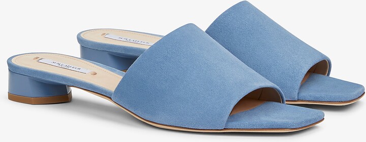 M.M. LaFleur Carter Slide - Suede - Sky Blue
