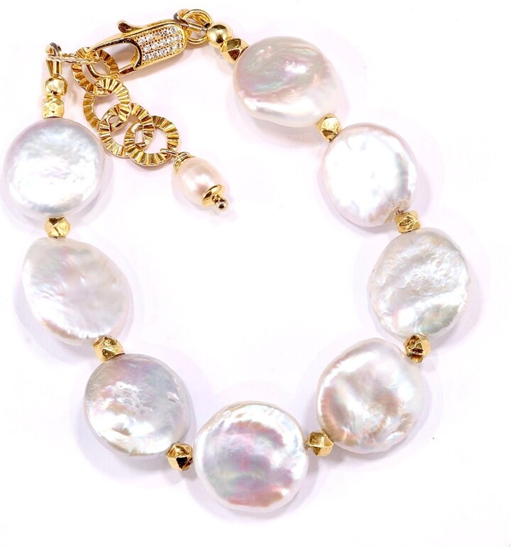 Mineralgems ✩ Studio White Bracelet With Flat Pearls