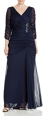 Adrianna Papell Ruched Gown - ShopStyle Plus Size Dresses