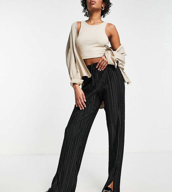 Asos Topshop Cigarette Trousers Topshop Tall Straight Leg Plisse