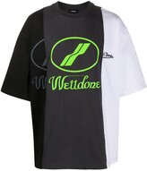 Thumbnail for your product : we11done panelled logo print T-shirt