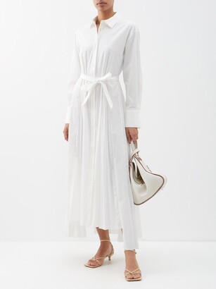 Frame Pleated Cotton-poplin Maxi Shirt Dress