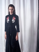 Thumbnail for your product : ATTICO Mia Embellished Cotton-velvet Robe Coat - Black Print