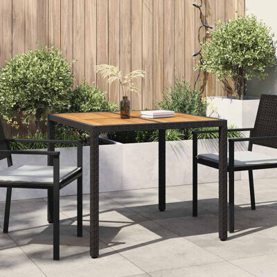 Ebern Designs Garden Dining Table 35.4 In Poly Rattan