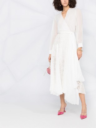 Ermanno Scervino Asymmetric Lace-Detailed Midi Dress