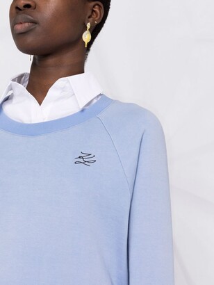 Karl Lagerfeld Paris Embroidered-Logo Sweatshirt Dress