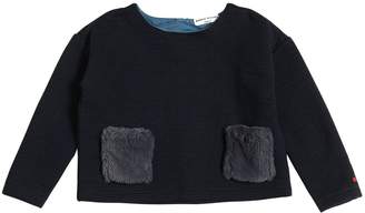 Sonia Rykiel Textured Jersey Sweatshirt W/ Faux Fur