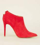 Thumbnail for your product : New Look Red Suedette Ring Back Stiletto Shoe Boots