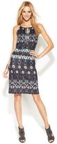 Thumbnail for your product : INC International Concepts Petite Embellished Printed Halter Dress