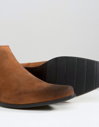 ASOS Chelsea Boots in Brown Tan Faux Suede