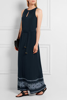 Thumbnail for your product : MICHAEL Michael Kors Miura Printed Stretch-jersey Maxi Dress - Navy