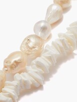 Thumbnail for your product : By Alona Luana Shell & Pearl 18kt Gold-plated Necklace - White Gold