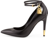 Thumbnail for your product : Tom Ford Padlock Ankle-Wrap Leather Pump, Black