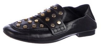 Isabel Marant Leather Studded Accents Loafers Black