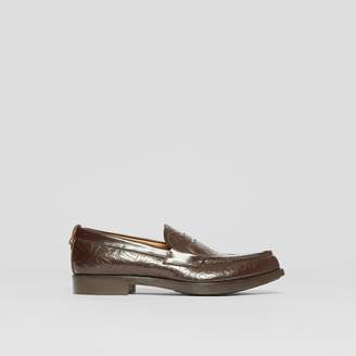 Burberry D-ring Detail Monogram Leather Loafers