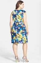 Thumbnail for your product : Donna Ricco Floral Print Cap Sleeve Sheath Dress (Plus Size)
