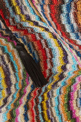 Missoni Mare Metallic Crochet-knit Kaftan - Red